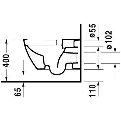Duravit Happy D.2 pakabinamas klozetas be dangčio, Rimless