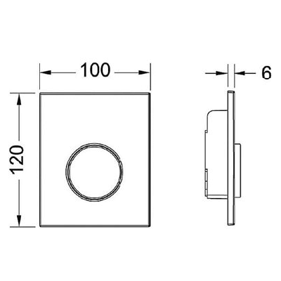 TECEloop plastikinis pisuaro nuleidimo klavišas (chromuotos matinės spalvos)
