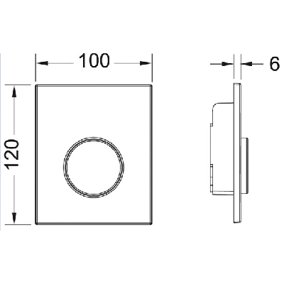 TECEloop plastikinis pisuaro nuleidimo klavišas (chromuotos blizgančios spalvos)
