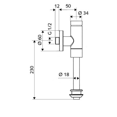 Pisuaro vandens nuleidimo mechanizmas SCHELL dn18x200mm