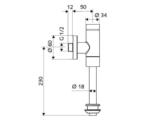 Pisuaro vandens nuleidimo mechanizmas SCHELL dn18x200mm