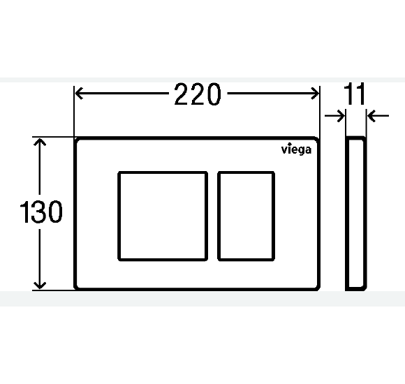 Viega Public 10 Klavišas WC moduliui, antivandalinis