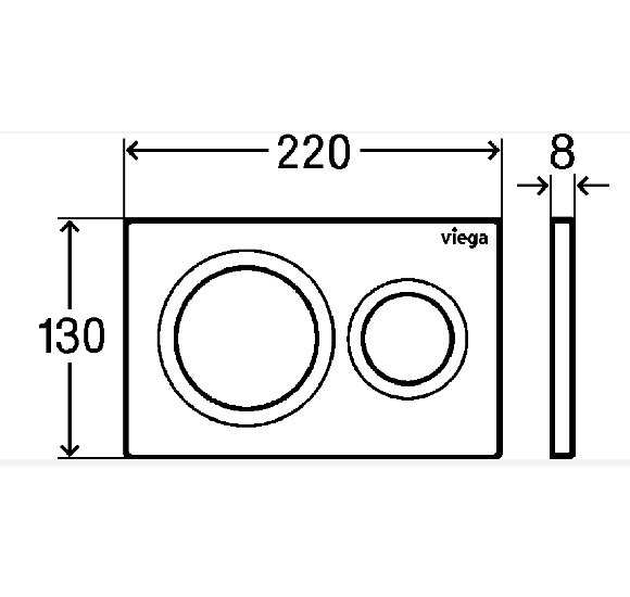 Viega Style 20 Klavišas WC moduliui