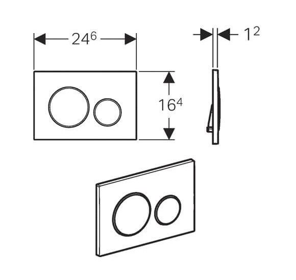 Geberit Sigma 20 vandens nuleidimo klavišas