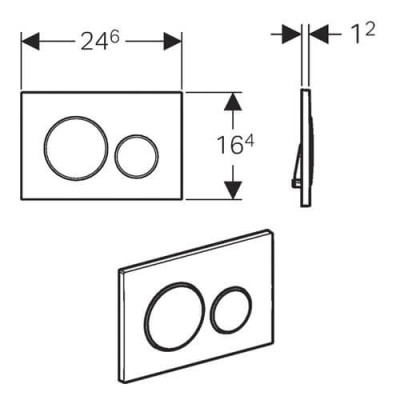 Geberit Sigma 20 klavišas (nerūdijantis plienas)