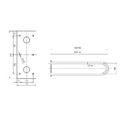 Bemeta Help Pagalbinė rankena 900 mm nerūdijančio plieno (atlenkiama)