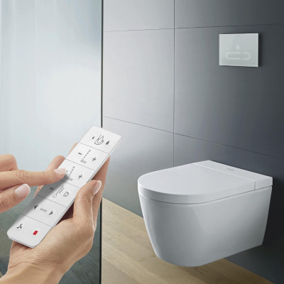 Duravit SensoWash® Starck f Lite Compact pakabinamas išmanus klozetas su "Soft Close" dangčiu