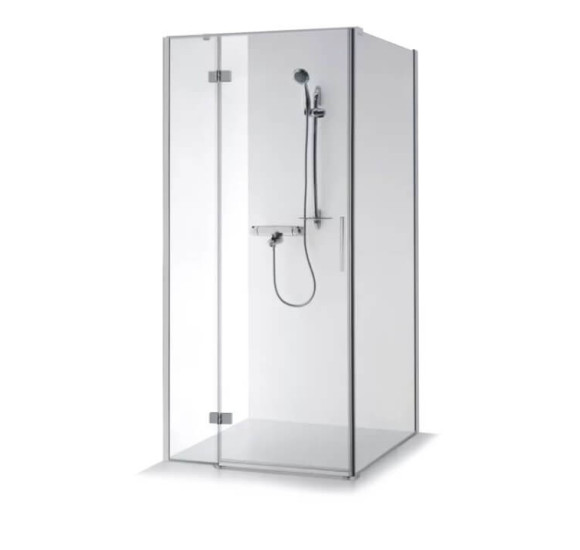 Brasta Glass Nina PLIUS dušo kabina, 90x90x200, skaidrus stiklas, chromo spalvos profiliai