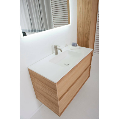 Balteco Carre pakabinama vonios praustuvo spintelė iš natūralaus ąžuolo lukšto, pasirinkite dydį (60-120 cm)