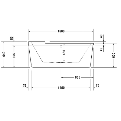 Duravit Starck laisvai pastatoma vonia 1600x800
