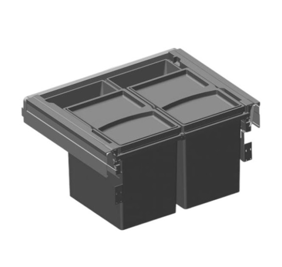 ALVEUS Albio 50 šiukšlių rūšiavimo sistema, 2x17l + 2x1l