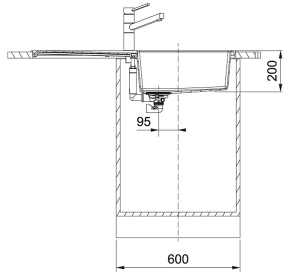 Franke S2D 611-100 tectonite plautuvė, užkemšamas ventilis, pasirenkama spalva