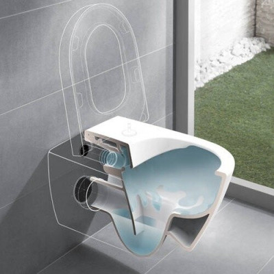 Pakabinamas klozetas Villeroy&Boch Subway 2 'Rimless' su "Slim" dangčiu ir C+ danga