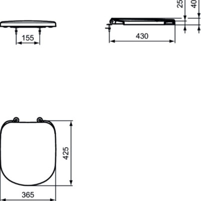 Ideal Standard TEMPO "Soft close" kieto plastiko dangtis dangtis