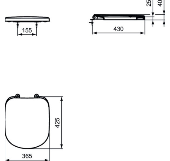Ideal Standard TEMPO "Soft close" kieto plastiko dangtis dangtis