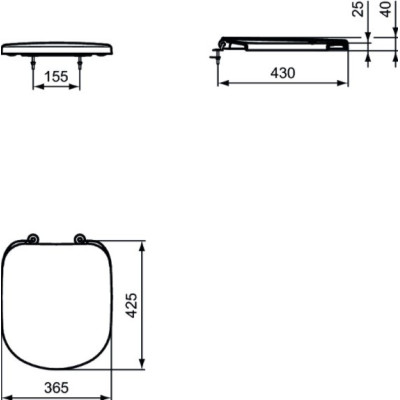 Ideal Standard TEMPO standartinis kieto plastiko dangtis