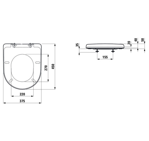 Laufen Pro New  unitazo dangtis, lėtai nusileidžiantis