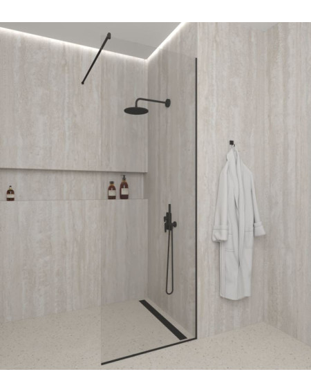 Brasta Glass dušo sienelė Dija, juodu profiliu 900x2000 mm