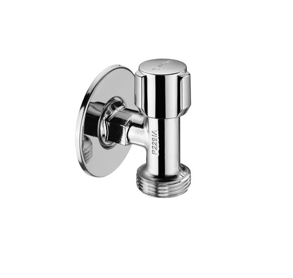 Kampinis ventilis SCHELL ( iš 1/2" į 3/4") taupantis vietą