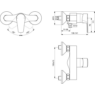 Ideal Standard Cerafine D dušo vandens maišytuvas