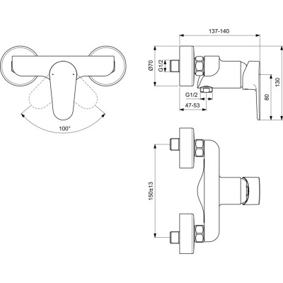 Ideal Standard CERAFINE O dušo vandens maišytuvas, chromo sp.