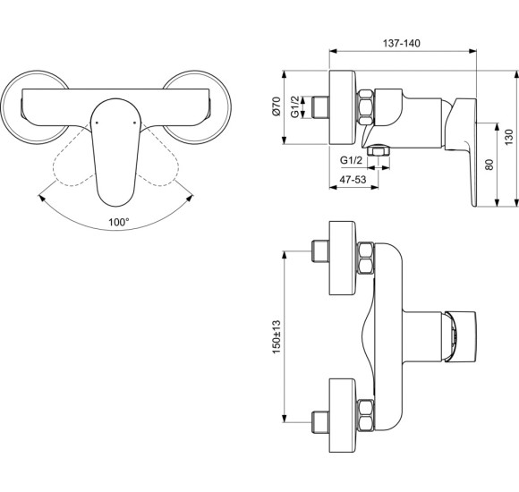 Ideal Standard CERAFINE O dušo vandens maišytuvas, chromo sp.