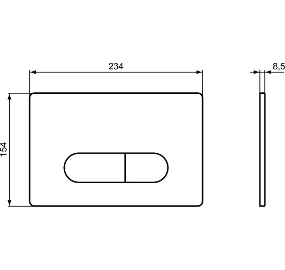 Ideal Standard OLEAS M1 mechaninis nuleidimo klavišas (matinės juodos spalvos), R0115A6