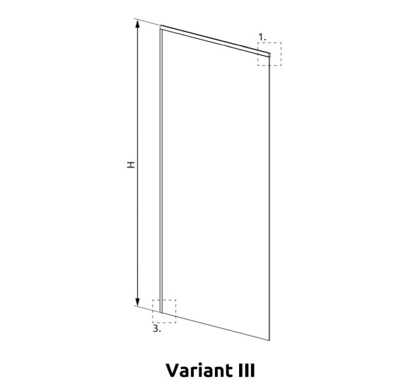 Radaway Walk in dušo pertvara Modo XL 30-100 cm pločio chromuoti profiliai, skaidrus stiklas