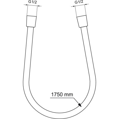Ideal Standard 1750 mm žarna, matinė juoda, BE175XG