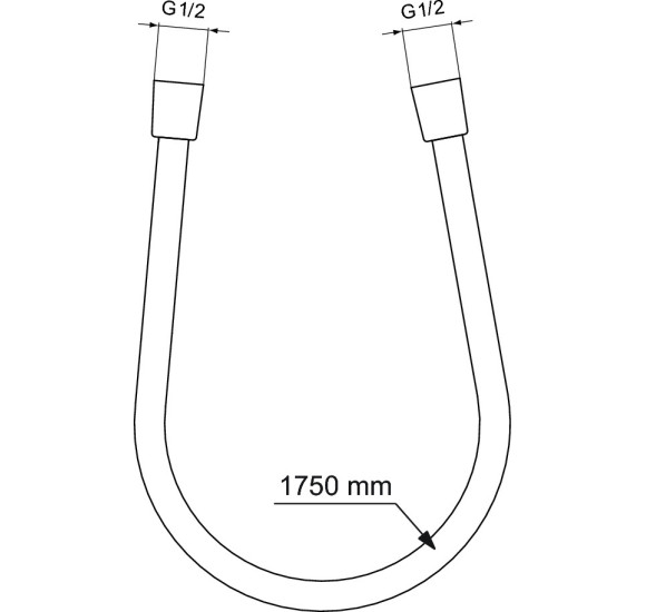 Ideal Standard 1750 mm žarna, matinė juoda, BE175XG