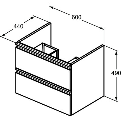 Ideal Standard Tesi pakabinama vonios spintelė 60cm, matinė juoda, T0050ZT