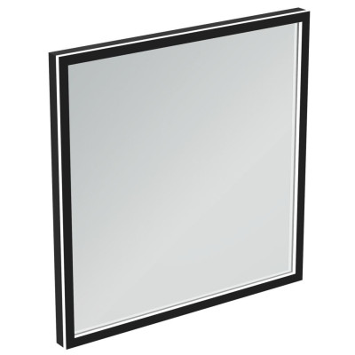 Ideal Standard kvadratinis veidrodis su apšvietimu 60x60cm,juodas rėmelis