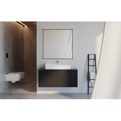 Ideal Standard kvadratinis veidrodis su apšvietimu 100x100cm,juodas rėmelis