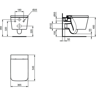 Ideal Standard Blend Cube pakabinamas klozetas be dangčio