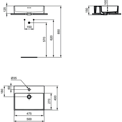 Ideal Standard Extra pastatomas praustuvas 50x40cm