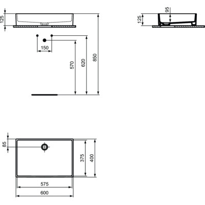 Ideal Standard Extra pastatomas praustuvas 60x40cm