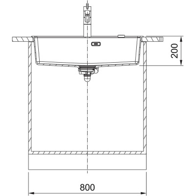 Franke  MRG 610-72 A granitinė plautuvė, montuojama ant stalviršio, užkemšamas ventilis