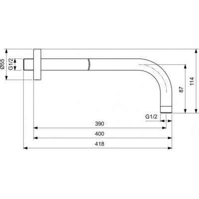 Ideal Standard Ceratherm T100 potinkinė termostatinė dušo sistema su 300 mm lietaus galva, chromo sp., A7573AA