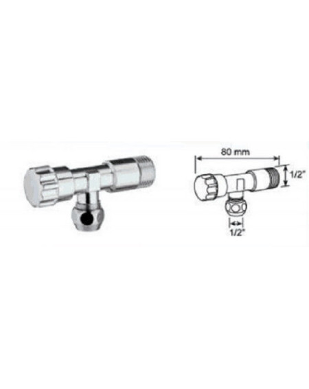 Kampinis ventilis AGM 1/2"-3/8"