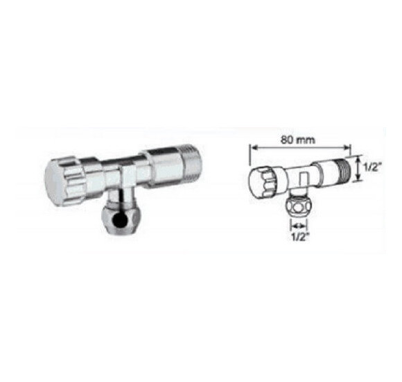 Kampinis ventilis AGM 1/2"-3/8"