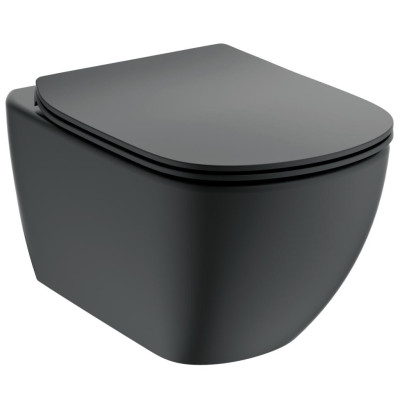 Ideal Standard Tesi Pakabinamo klozeto komplektas 3in1, juodos spalvos, T0079V3+T3527V3+R020467+R0115A6