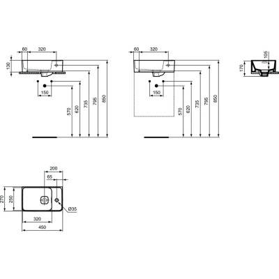 Ideal Standard Strada II praustuvas 45x27