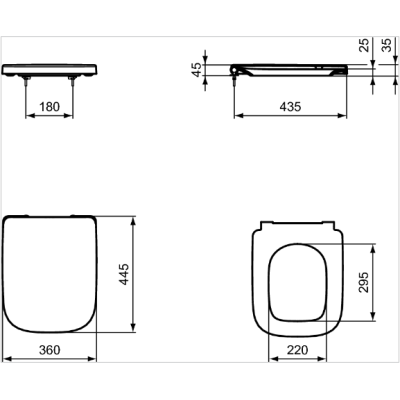 Ideal standard I.LIFE B klozeto dangtis su sėdyne, soft close sistema