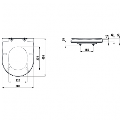 Laufen pro dangtis storas, soft close