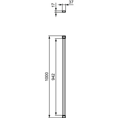 Ideal Standard CONNECT 2 stabilizuojantis stiklo sienelės laikiklis, juodos matinės spalvos, K9380V3