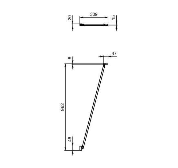 IŠPARDAVIMAS. Ideal Standard CONNECT 2 stabilizuojantis stiklo sienelės kampinis laikiklis juodos matinės spalvos, K9381V3