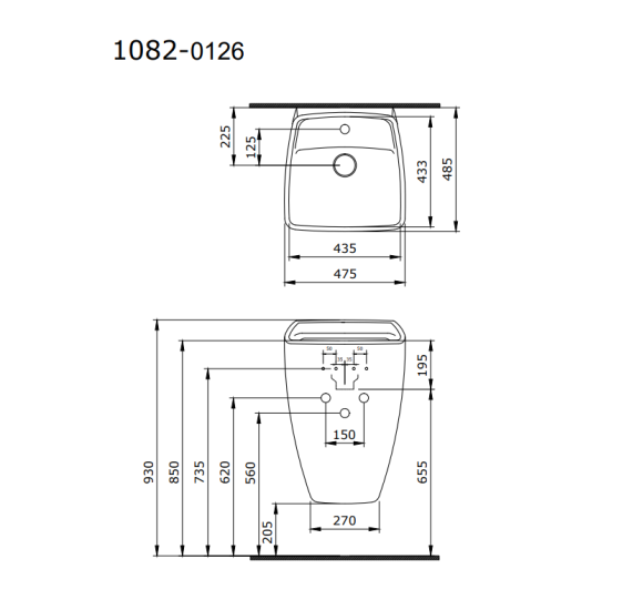 BOCCHI praustuvas Firenze Monoblok 485x475 (1082)