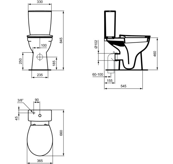 Ideal Standard Eurovit pastatomo WC bakelis, W328001