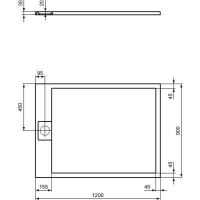 Ideal Standard Ultraflat S i.life dušo padėklas, 120x90cm, T5221, pasirenkama spalva