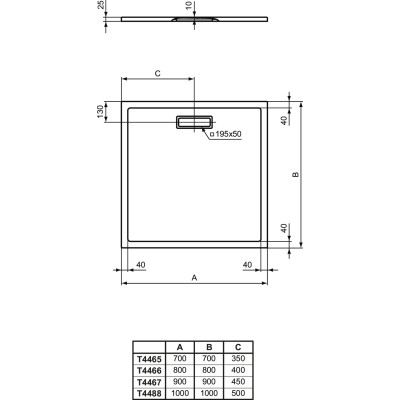 Ideal Standard Ultra Flat New dušo padėklas, 70x70cm, T4465, pasirenkama spalva